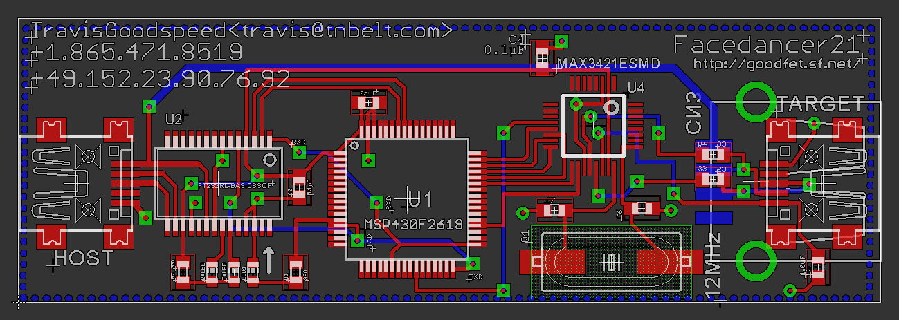 Facedancer21 PCB