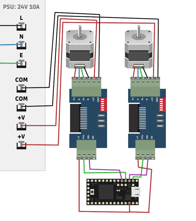 Teensy 3.0 Stepper Motor Setup Diagram
